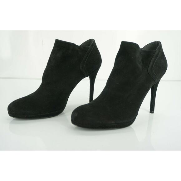 Stuart Weitzman Bluster Black Suede Ankle Booties High Heels - Picture 3 of 10